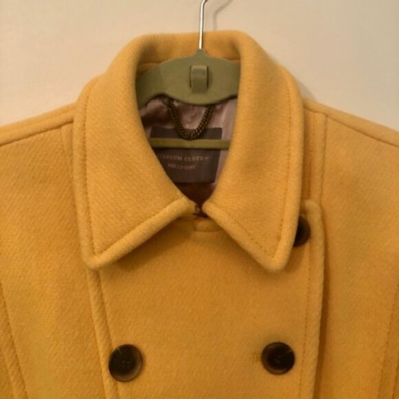 J.Crew Stadium Cloth Nello Gori Gold/Yellow Double-Breasted Wool Peacoat Size 2P - Picture 3 of 9
